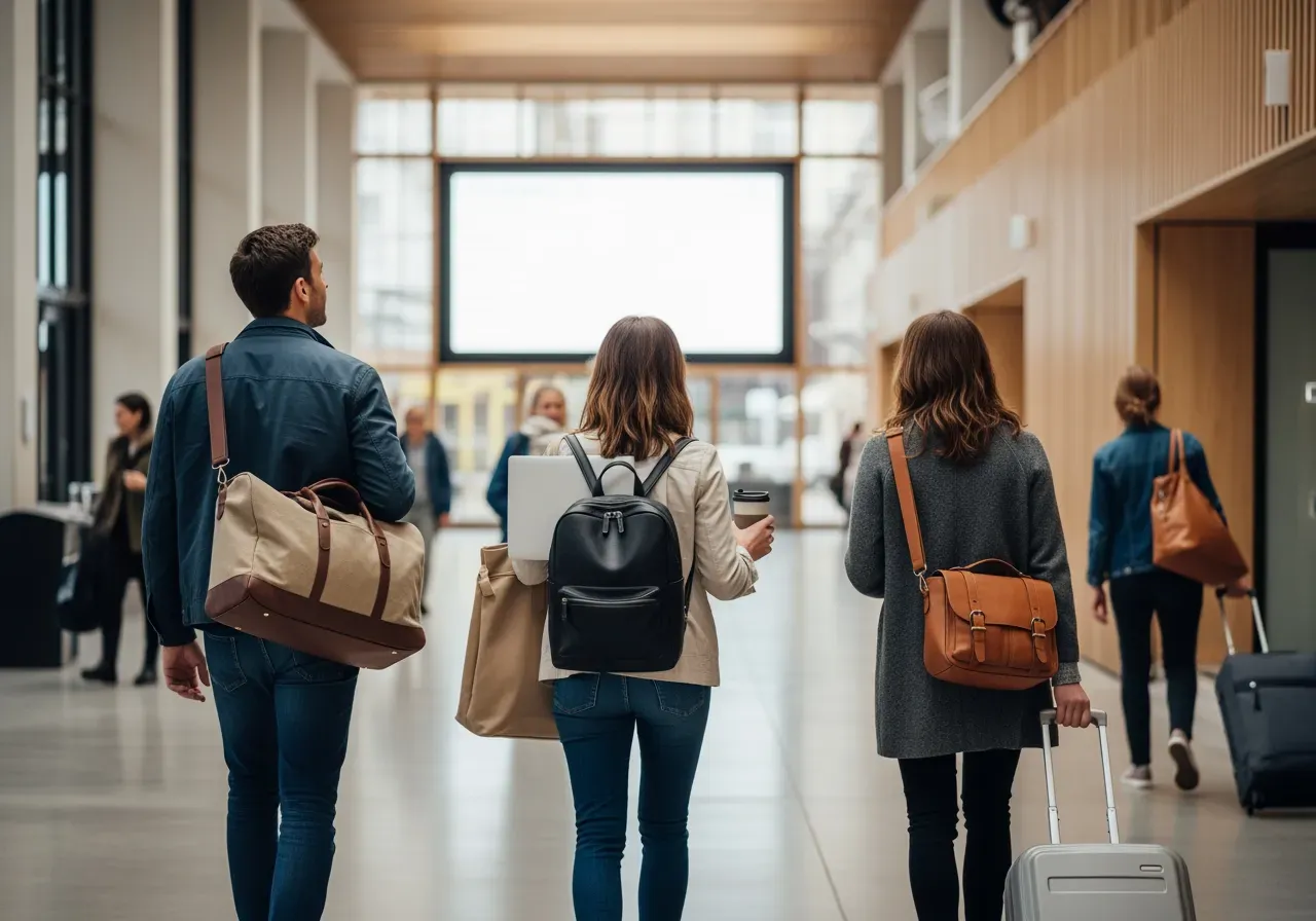 Necessärer i läder och mocka