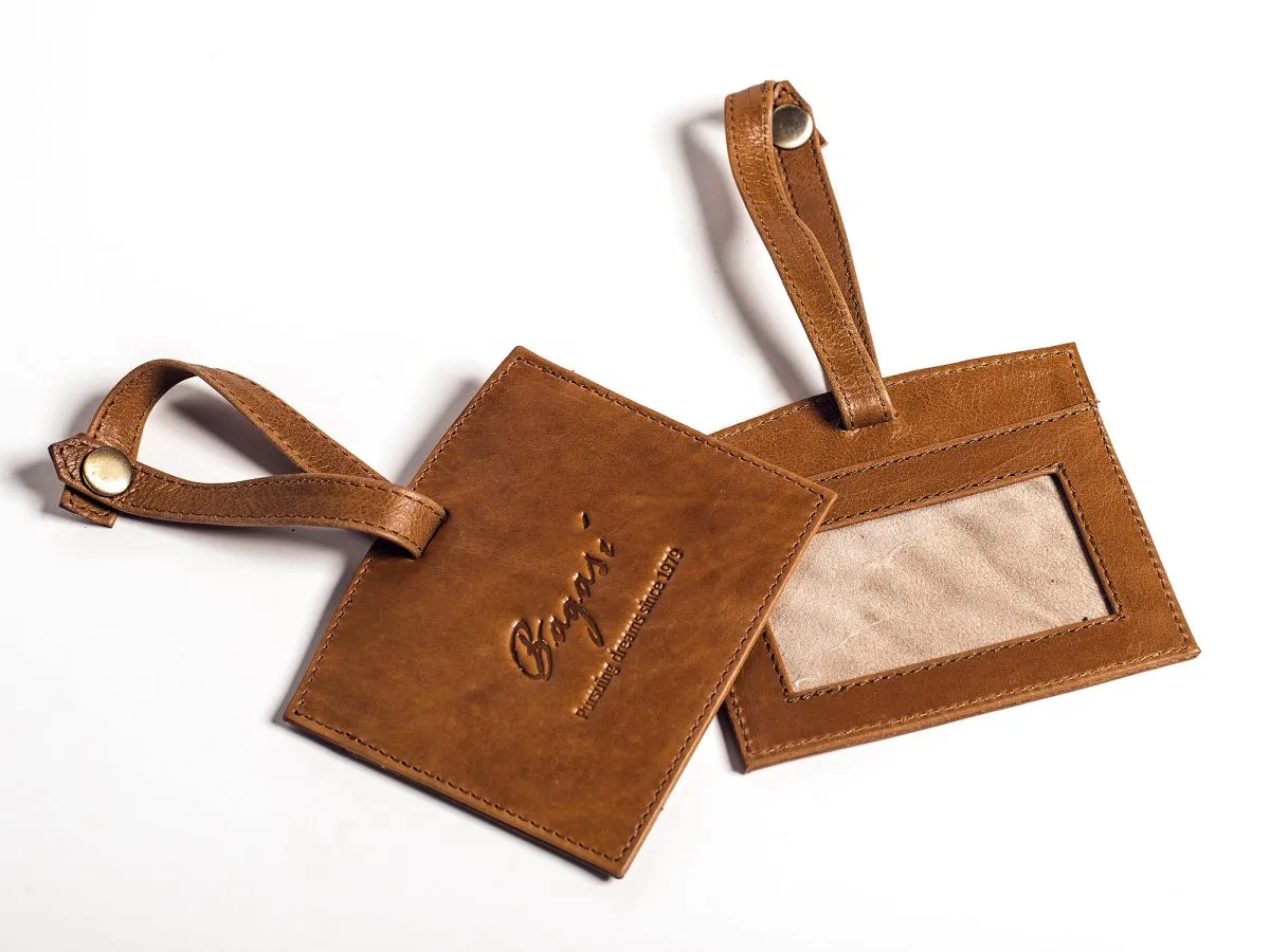 Luggage tag i läder