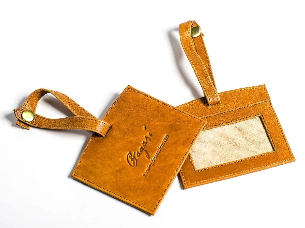 Luggage tag i läder