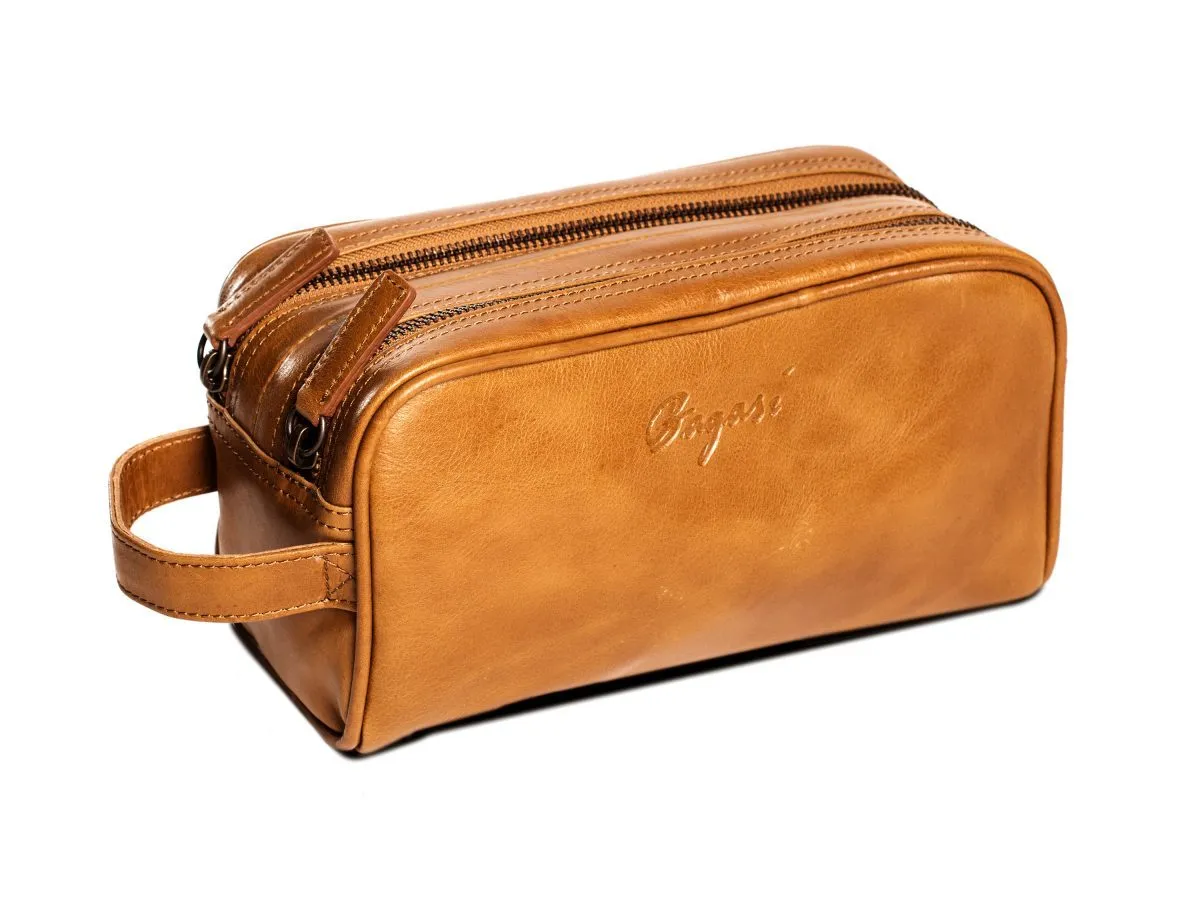 Neccesär i läder dubbel dragkedja