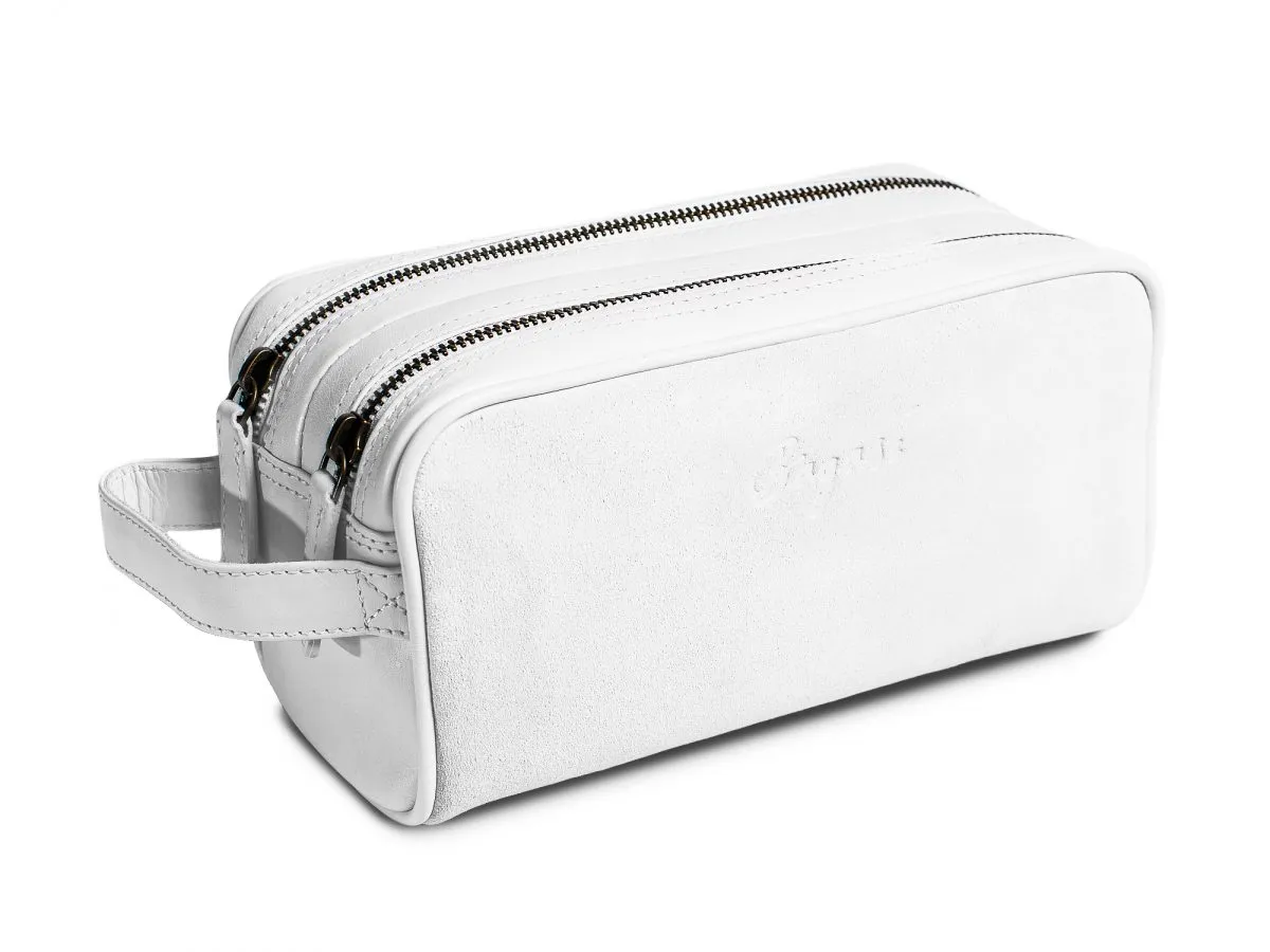 Necessär i mocka dubbel dragkedja